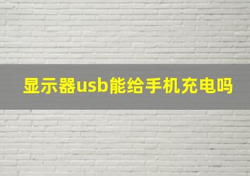 显示器usb能给手机充电吗