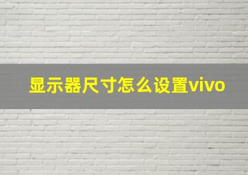 显示器尺寸怎么设置vivo