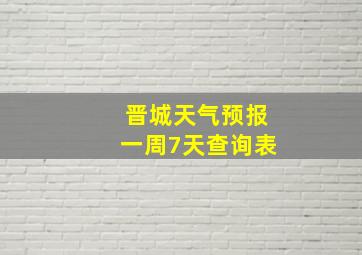 晋城天气预报一周7天查询表