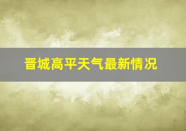 晋城高平天气最新情况