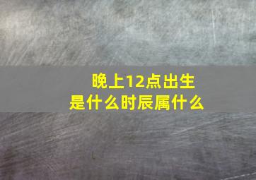 晚上12点出生是什么时辰属什么