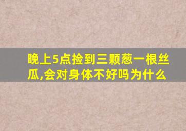 晚上5点捡到三颗葱一根丝瓜,会对身体不好吗为什么