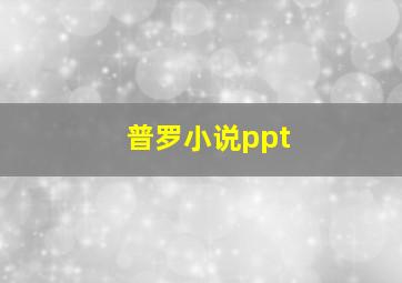 普罗小说ppt