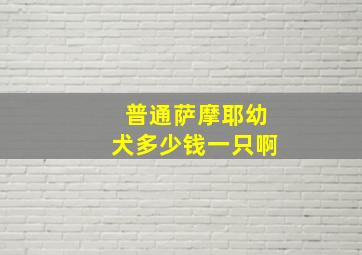 普通萨摩耶幼犬多少钱一只啊