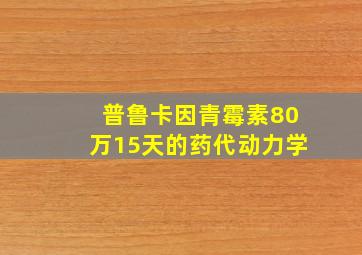 普鲁卡因青霉素80万15天的药代动力学