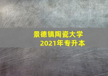 景德镇陶瓷大学2021年专升本