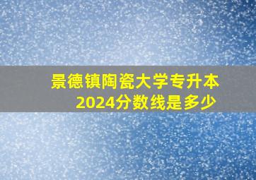 景德镇陶瓷大学专升本2024分数线是多少