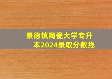 景德镇陶瓷大学专升本2024录取分数线