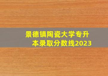 景德镇陶瓷大学专升本录取分数线2023