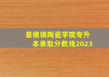 景德镇陶瓷学院专升本录取分数线2023