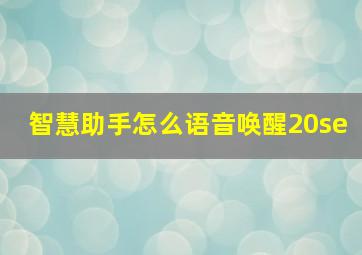 智慧助手怎么语音唤醒20se