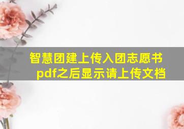 智慧团建上传入团志愿书pdf之后显示请上传文档