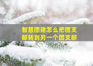 智慧团建怎么把团支部转到另一个团支部