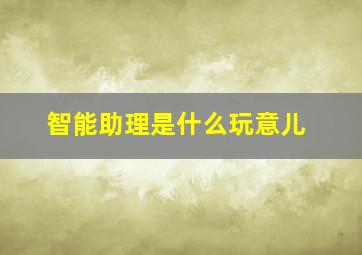 智能助理是什么玩意儿