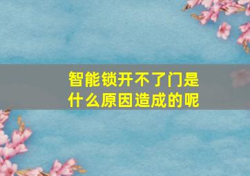 智能锁开不了门是什么原因造成的呢