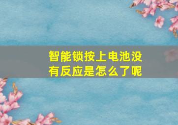 智能锁按上电池没有反应是怎么了呢