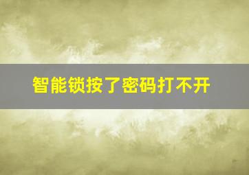 智能锁按了密码打不开