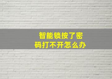 智能锁按了密码打不开怎么办