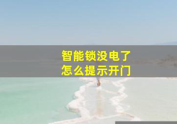 智能锁没电了怎么提示开门