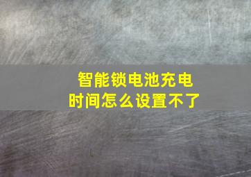 智能锁电池充电时间怎么设置不了