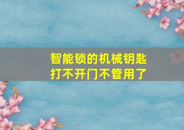 智能锁的机械钥匙打不开门不管用了