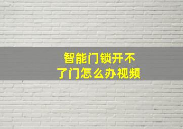 智能门锁开不了门怎么办视频