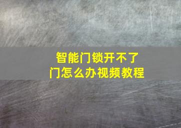 智能门锁开不了门怎么办视频教程