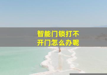 智能门锁打不开门怎么办呢