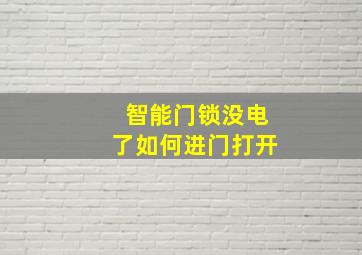 智能门锁没电了如何进门打开