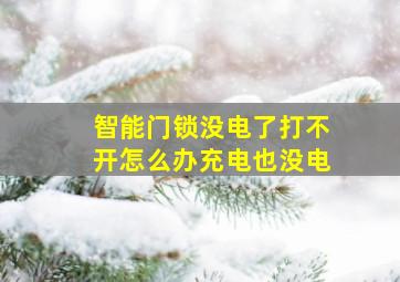 智能门锁没电了打不开怎么办充电也没电