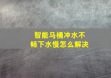 智能马桶冲水不畅下水慢怎么解决