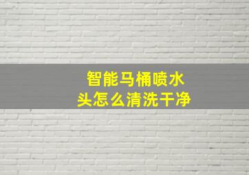 智能马桶喷水头怎么清洗干净