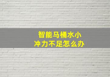 智能马桶水小冲力不足怎么办