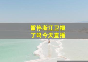 暂停浙江卫视了吗今天直播