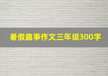 暑假趣事作文三年级300字