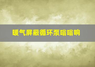 暖气屏蔽循环泵嗡嗡响