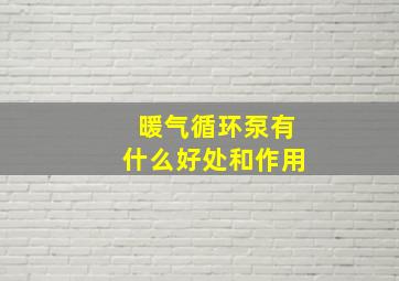 暖气循环泵有什么好处和作用