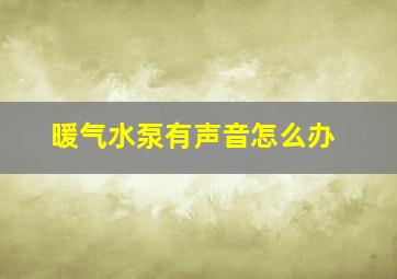 暖气水泵有声音怎么办