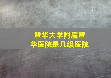 暨华大学附属暨华医院是几级医院