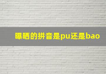 曝晒的拼音是pu还是bao