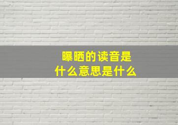 曝晒的读音是什么意思是什么