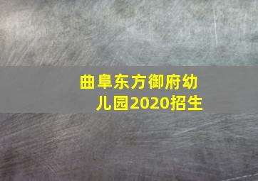 曲阜东方御府幼儿园2020招生