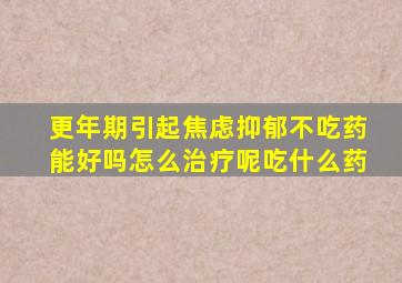 更年期引起焦虑抑郁不吃药能好吗怎么治疗呢吃什么药