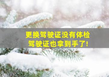 更换驾驶证没有体检驾驶证也拿到手了!