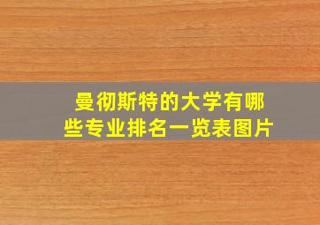 曼彻斯特的大学有哪些专业排名一览表图片