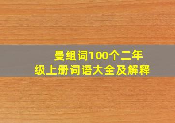 曼组词100个二年级上册词语大全及解释