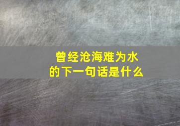 曾经沧海难为水的下一句话是什么