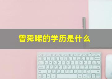 曾舜晞的学历是什么