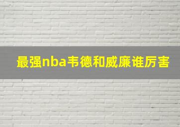 最强nba韦德和威廉谁厉害