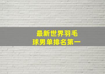 最新世界羽毛球男单排名第一